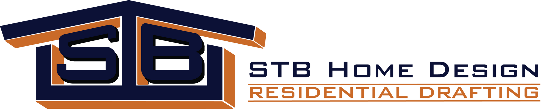 Logo featuring dark blue house-shaped 'STB' initials, orange accents, and text 