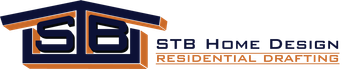 Logo featuring dark blue house-shaped 'STB' initials, orange accents, and text 