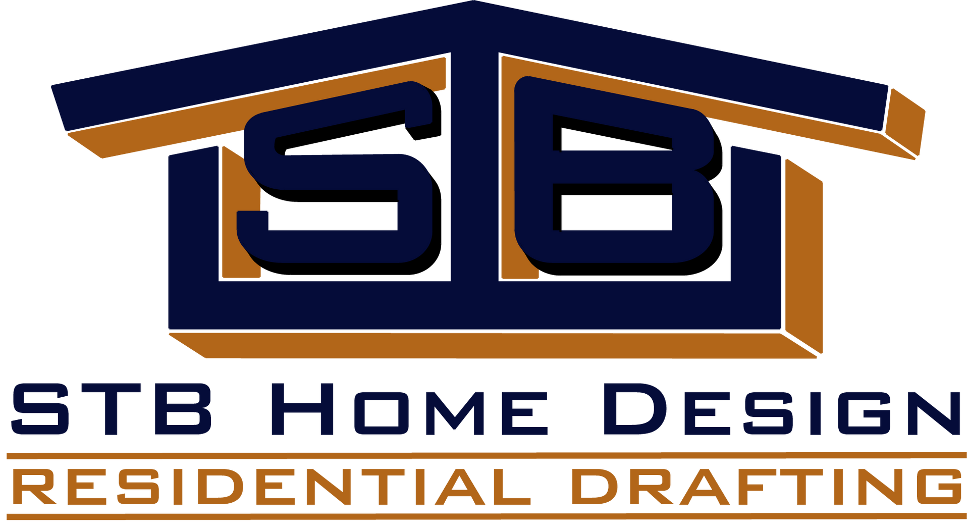 Dark blue and orange logo. Letters 