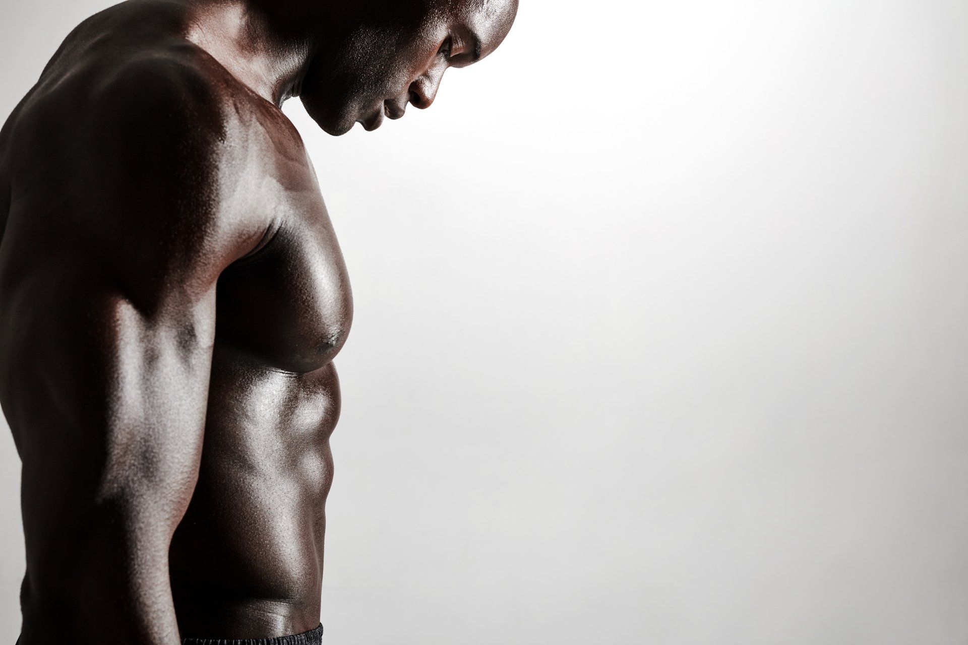 Shirtless Muscular African American Male - CoolSculpting®