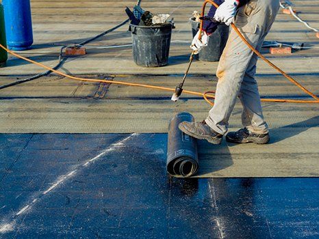 Flat Roof Coating ─ Roofing Felt Roll For Melting By Gas Heater in Tucson, AZ