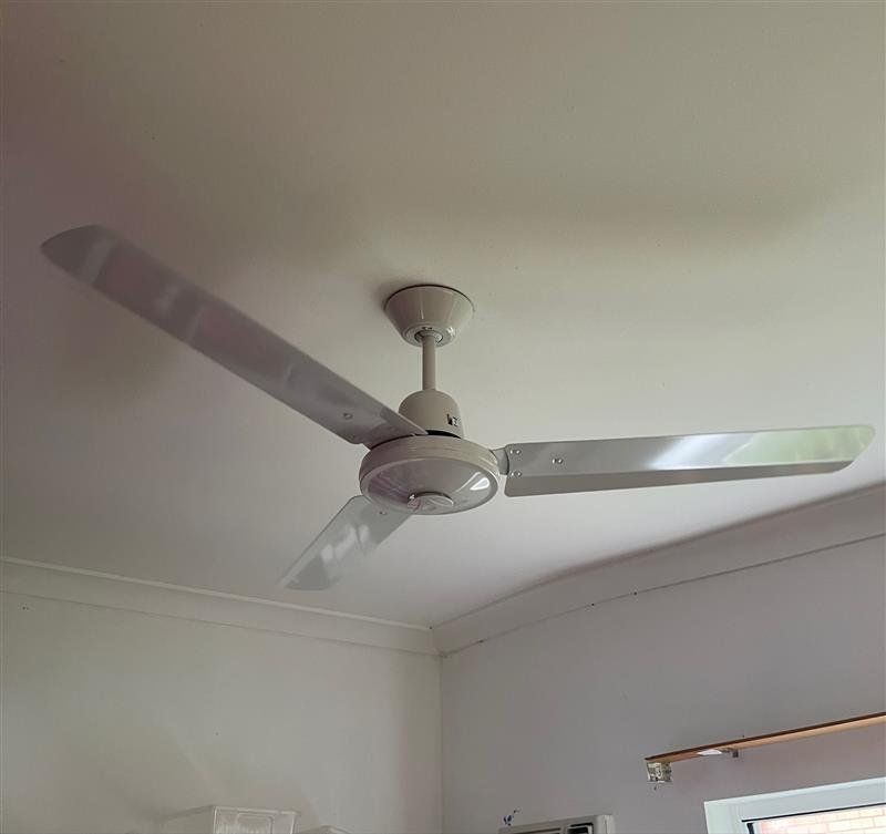 White ceiling fan — Electrical Services in Tablelands, QLD