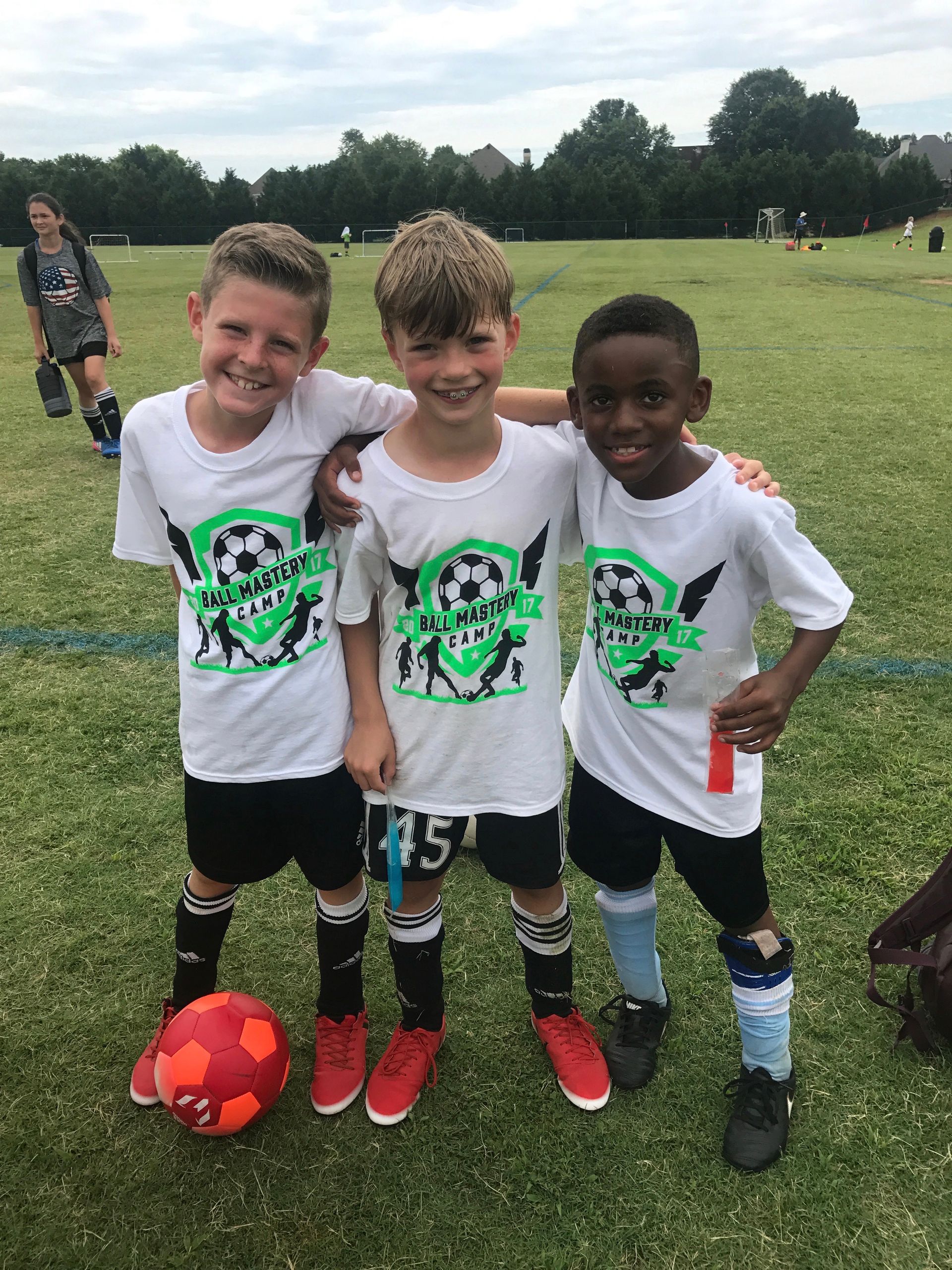 Three children at the United Futbol Academy Elite Camp