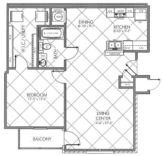 1 Bedroom Floor Plan