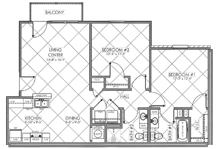 2 Bedroom Floor Plan