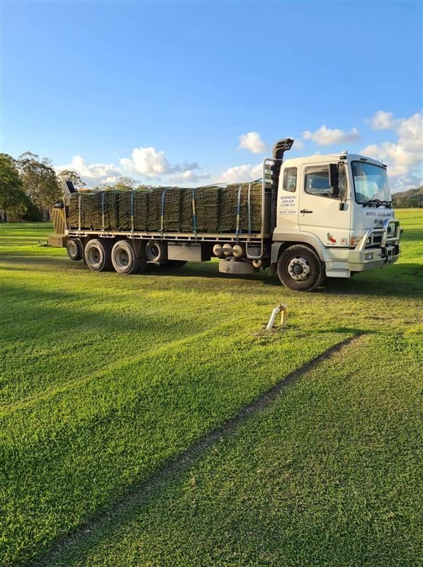 A Truck Carrying Turf — Barron River Lawns In Biboohra, QLD