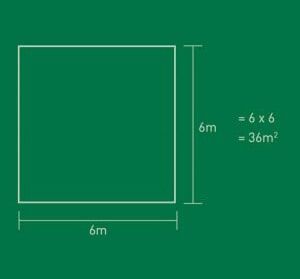 A Chalkboard Drawing of a Square with Measurements on it — Boambee Turf In Bonville, QLD	