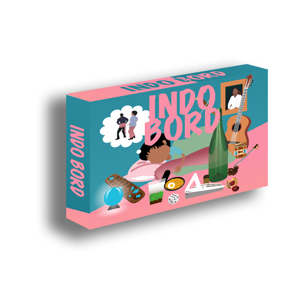 Doosontwerp voor een bordspel genaamd 