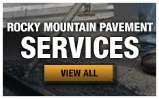 Rocky Mountain Pavement Services ad: man paving, with a 