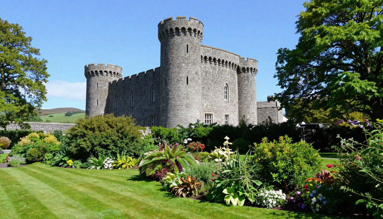 Blarney Castle and gardens in Cork, Ireland.