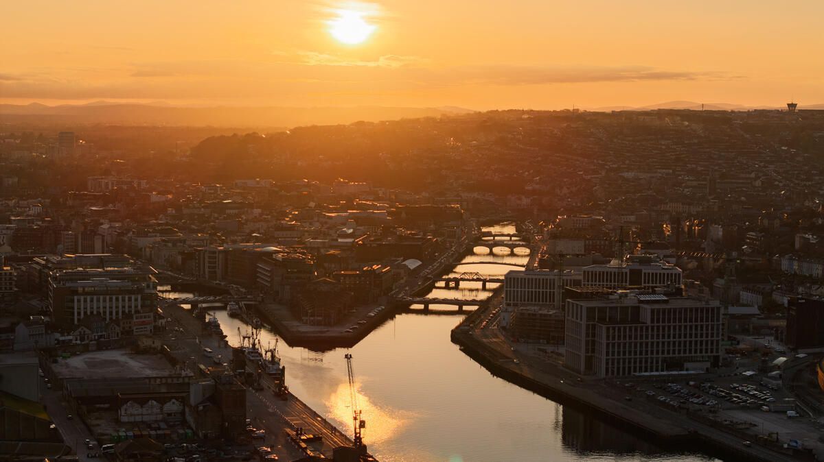 Aerial View, Cork City, Sunset, Co Cork