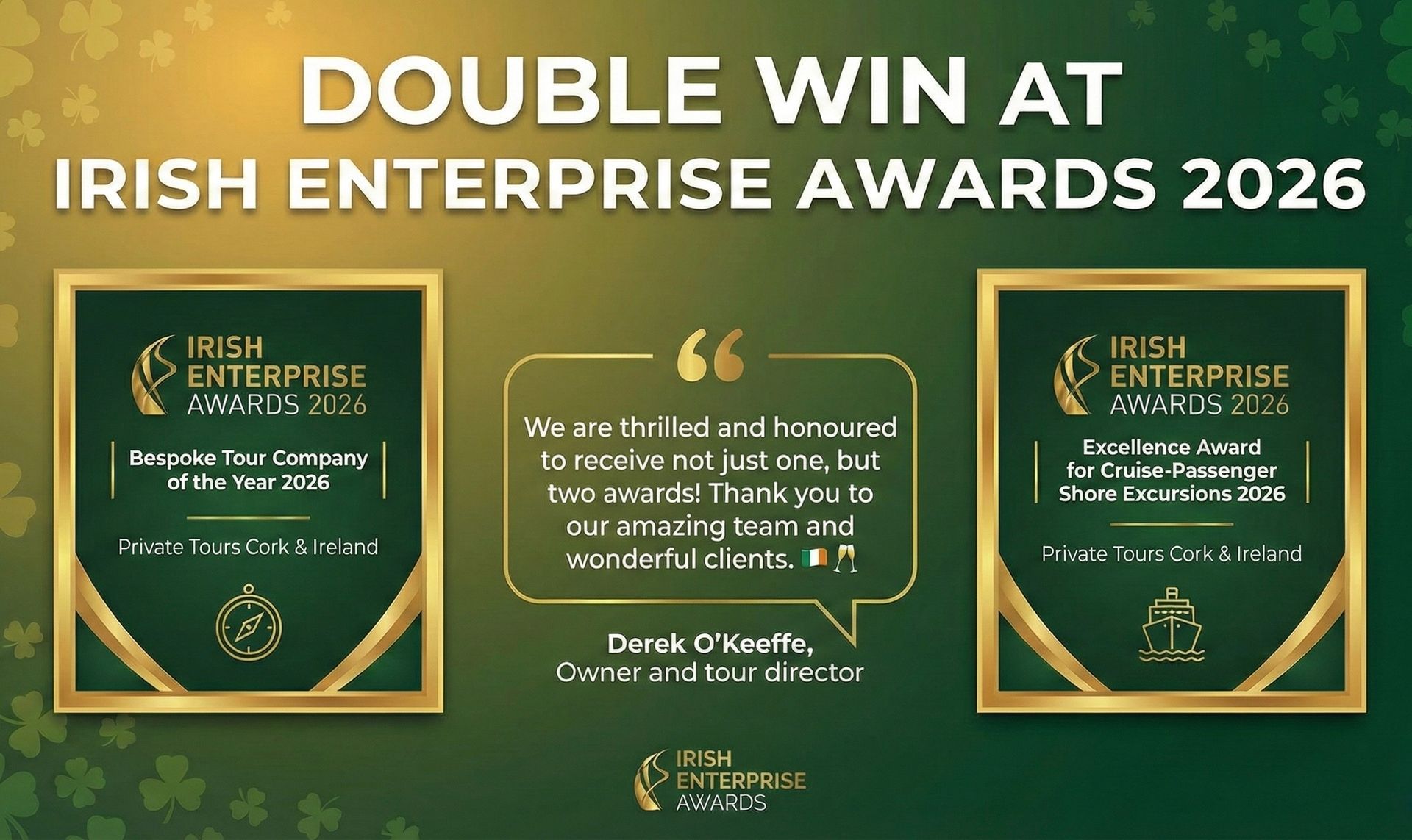 Awards for 2026 for Private Tours Cork