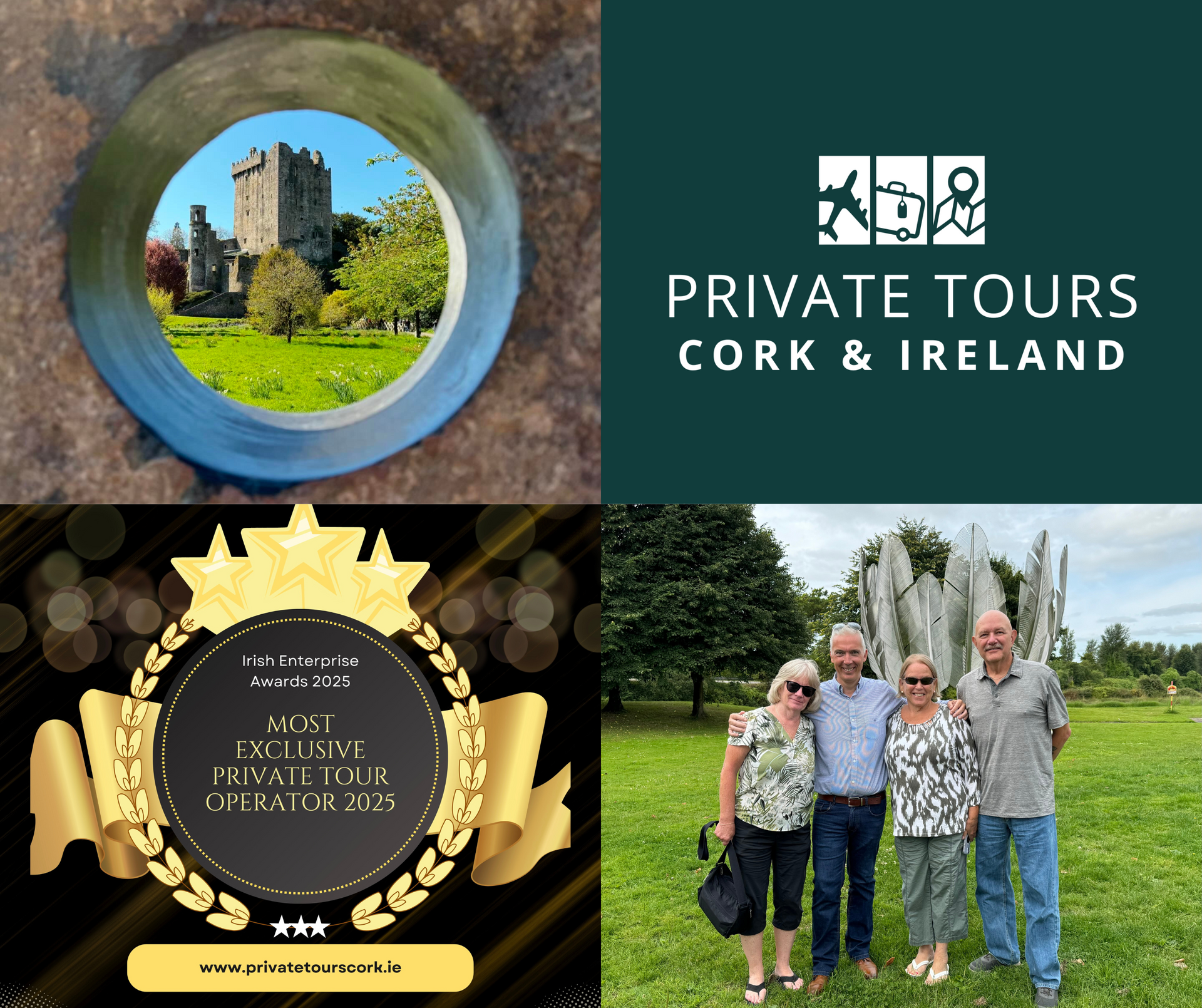 Most Exclusive Private Tour Operator 2025 Winner, Private Tours Cork and Ireland.