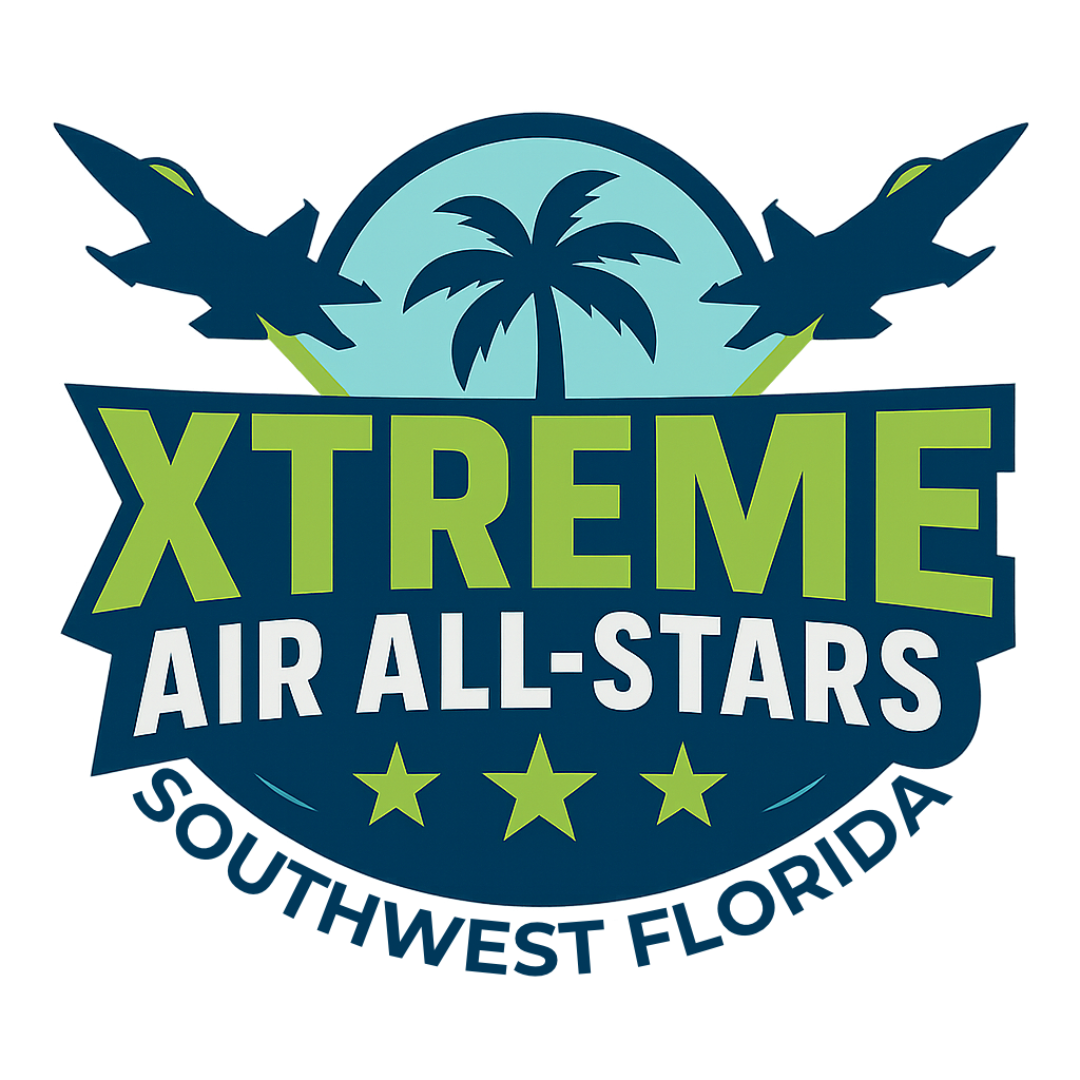 The logo for xtreme air all stars southwest florida