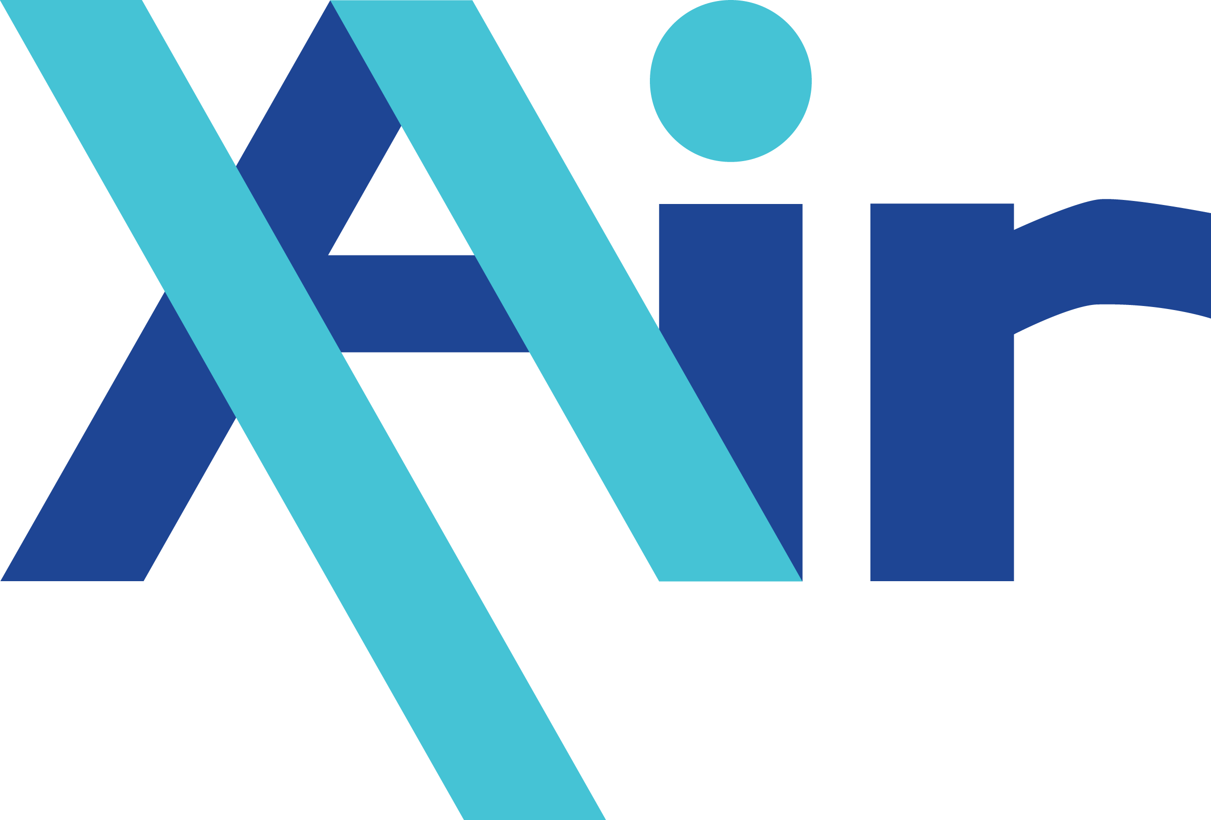 A blue and white logo for a company called air