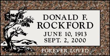 Mahogany Granite Headstone with Tree design