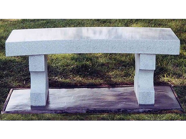 Grey Granite Memorial Bench with shaped legs