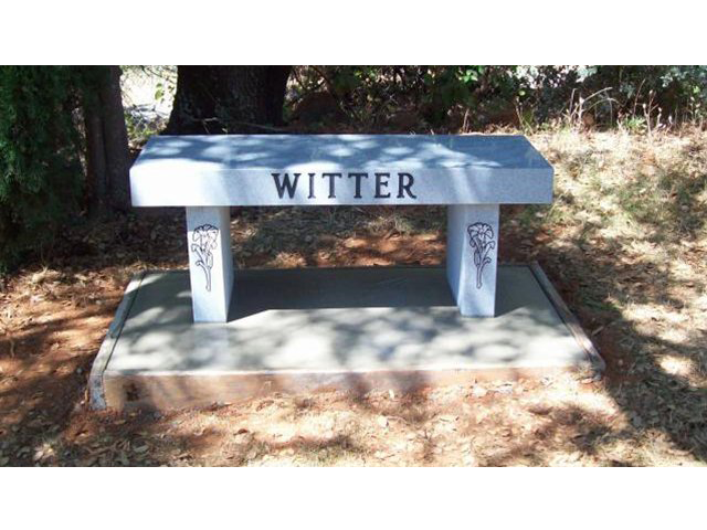 Grey Granite Memorial Bench