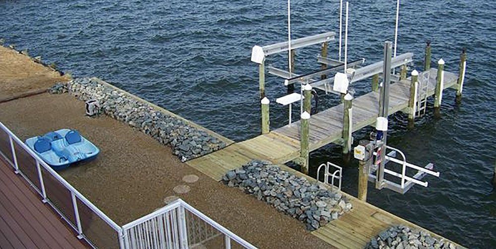 Pier with boat lift