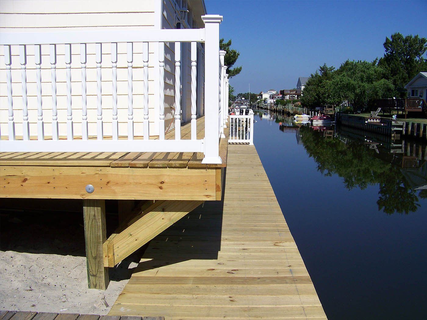 Corner of custom dock