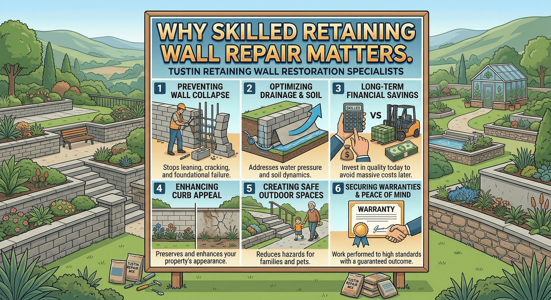 Infographic explaining why skilled retaining wall repair matters.