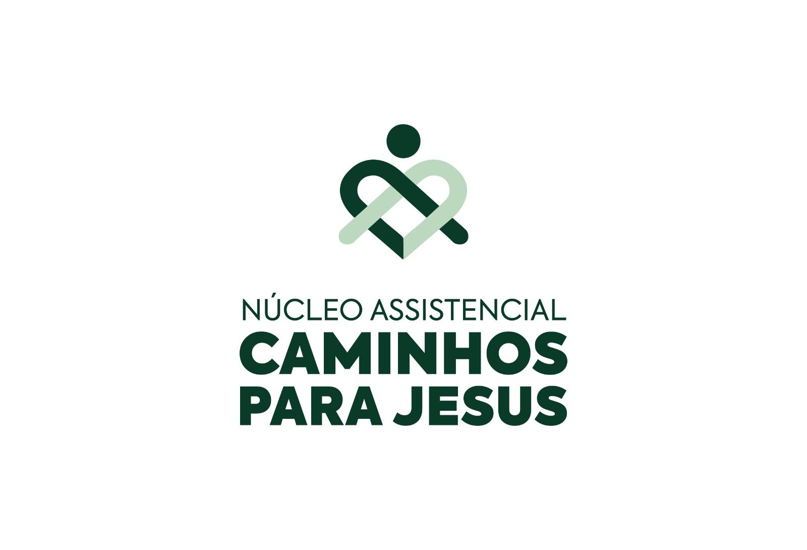 Um logotipo para Caminhos para jesus com uma pessoa e um coração.