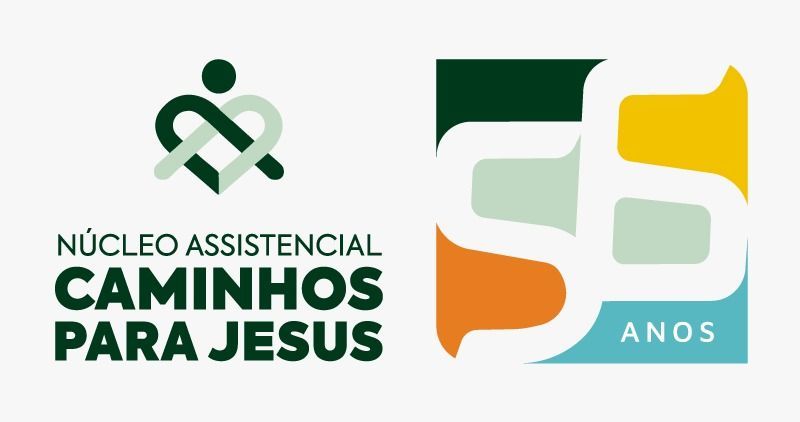A logo for caminhos para jesus is shown on a white background
