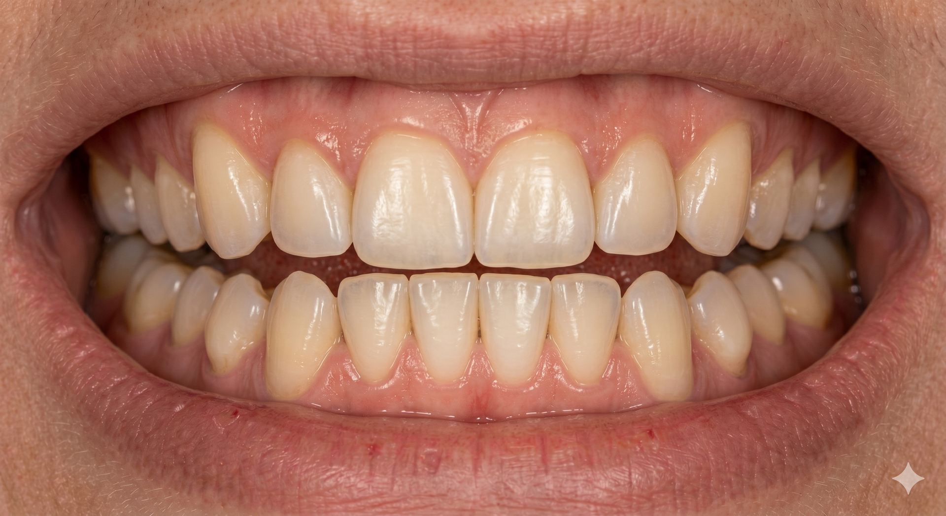 Etter Invisalign og edge bonding — rett og harmonisk smil med ABC smile design