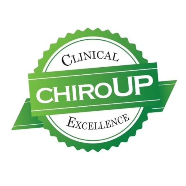 A green and white logo for clinical chiroup excellence