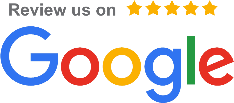 A google logo that says `` review us on google ''