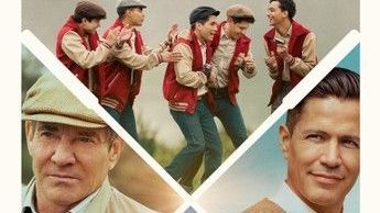 Poster: A group of men in red jackets and a senior man with a cap and another man smiling.