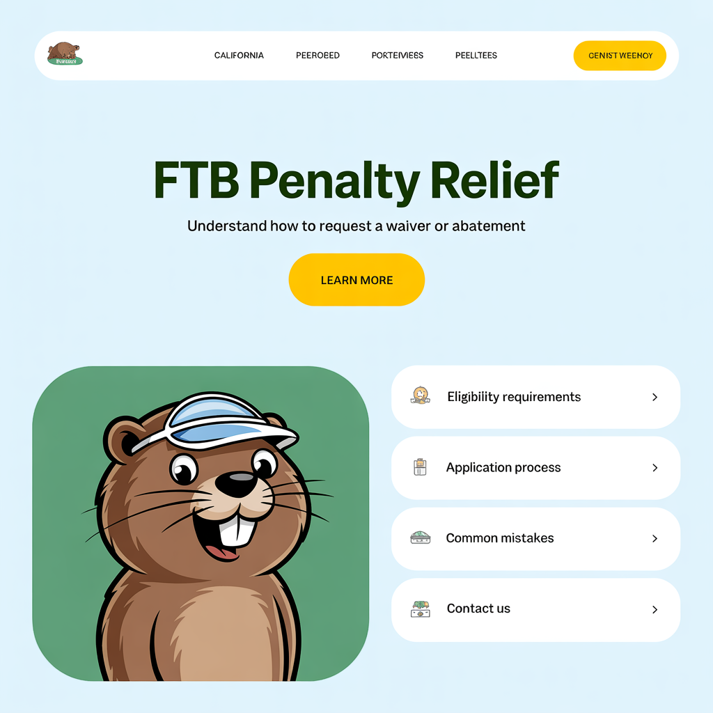 A cartoon beaver wearing a hat is on the homepage of a website.