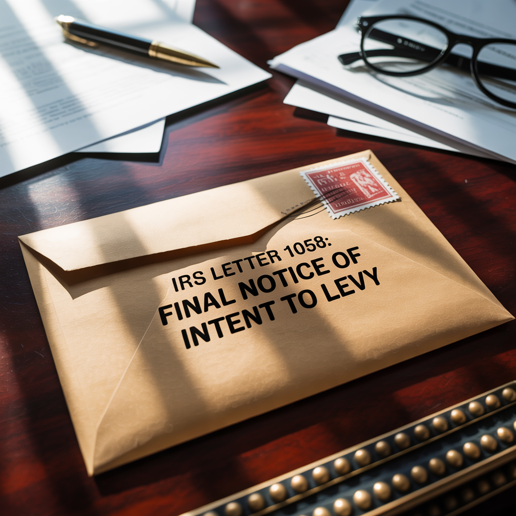 An envelope with a stamp on it that says final notice of intent to levy