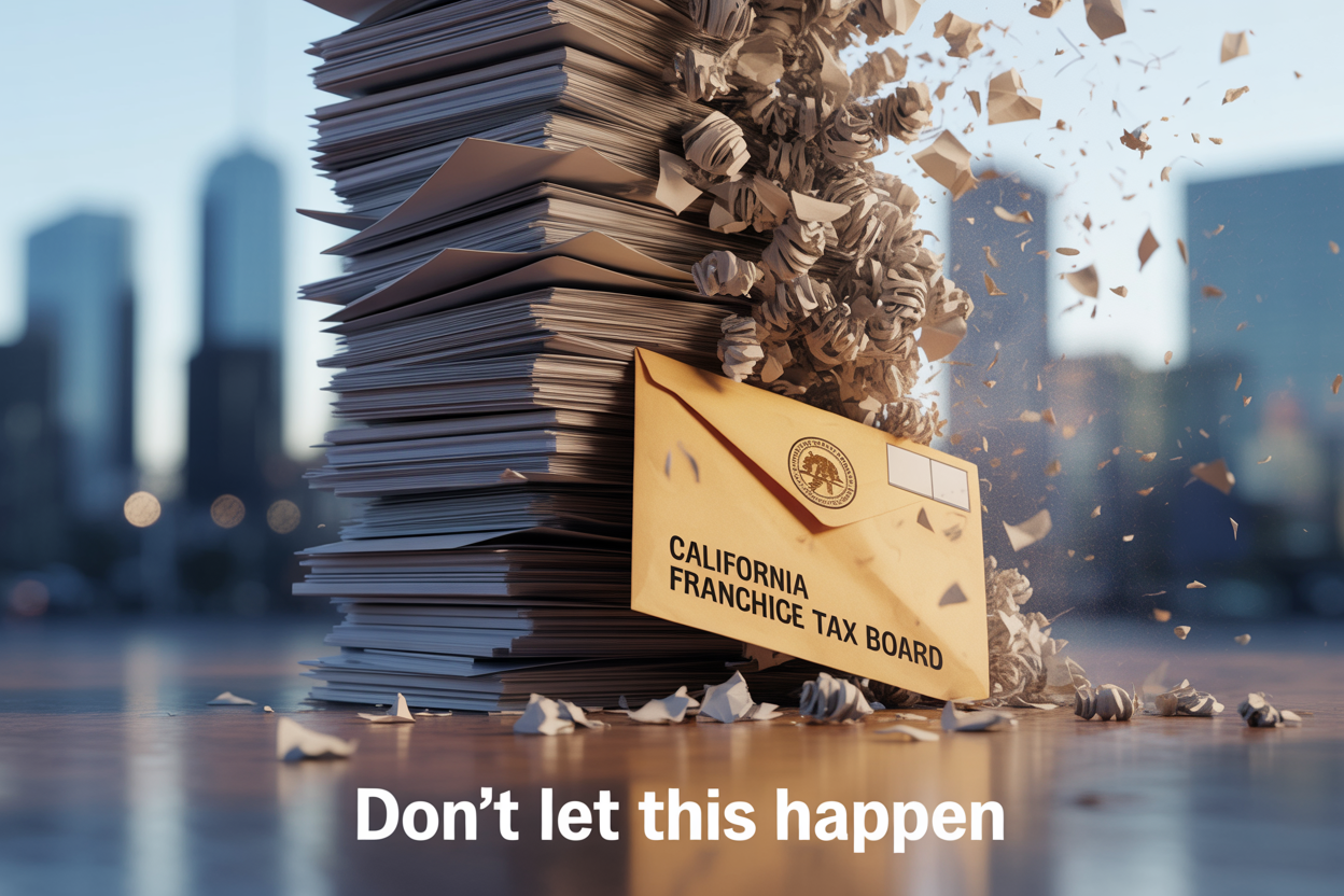 A stack of papers and an envelope with the words 