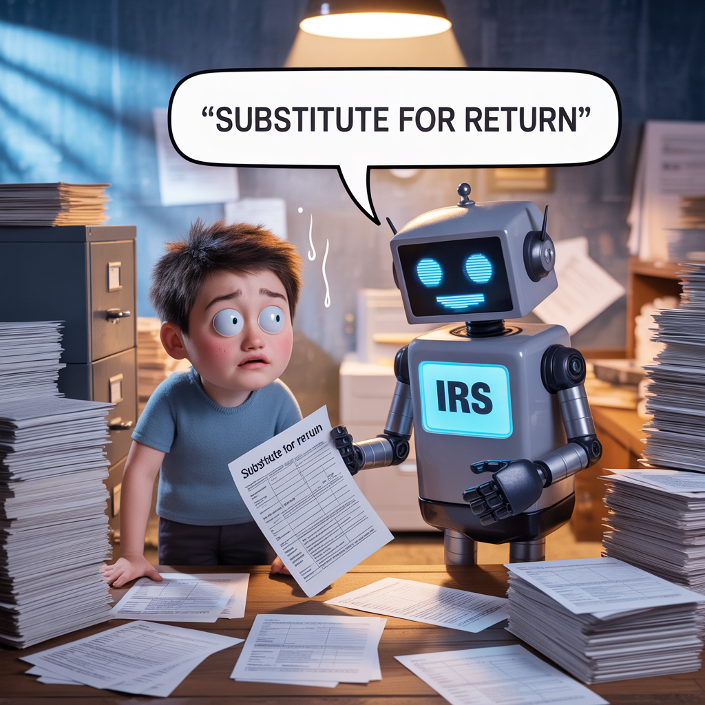 A robot is talking to a boy who is holding a piece of paper.