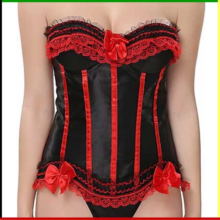 French Lace Bustier: Boom Yin Glam - met  string (15)