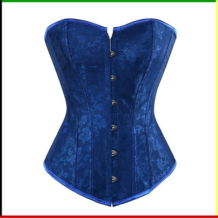 Brocade Bustier: Boom Yin Glam - met  string en blauwe veter