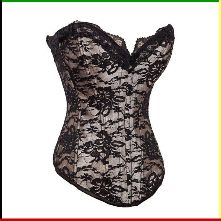Brocade Lace Bustier: Boom Yin Glam - met bijpassende string (1)