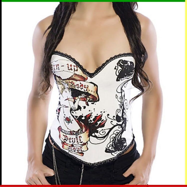 Printed Bustier: Boom Yin Glam - met rhinestones (2)