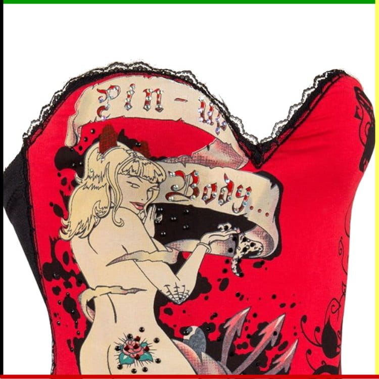 Printed Bustier: Boom Yin Glam - met rhinestones (3)