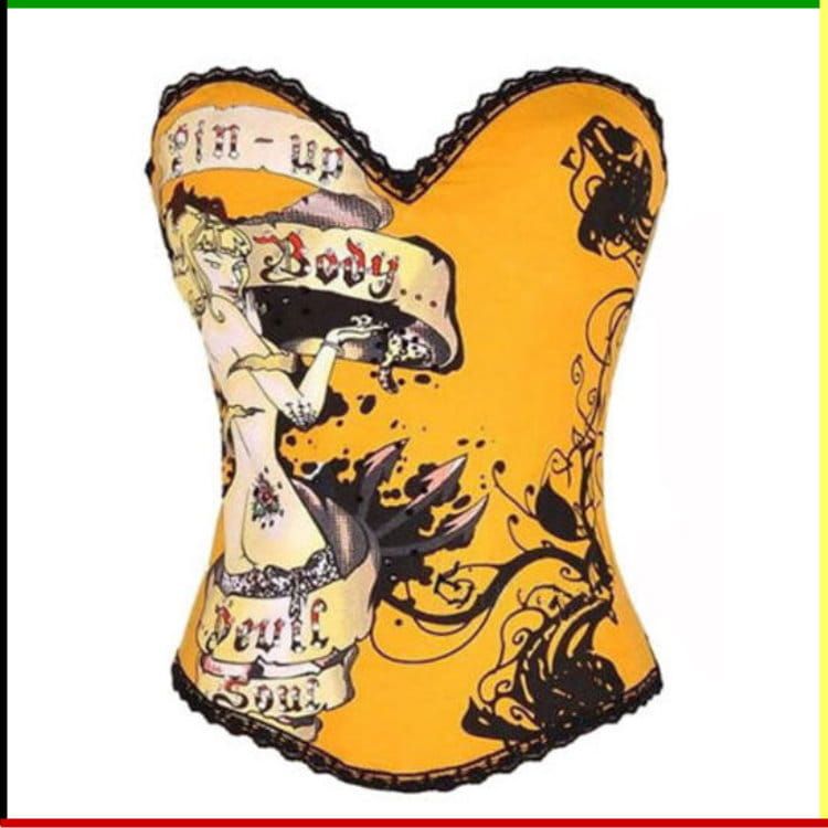 Printed Bustier: Boom Yin Glam - met rhinestones (5)