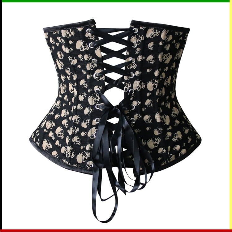 Underbust Bustier: Boom Yin Glam - Skulls
