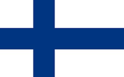 The flag of finland is a blue cross on a white background.