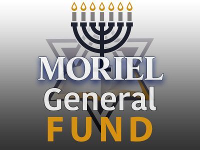 The logo for the moriel general fund has a menorah with candles on it.