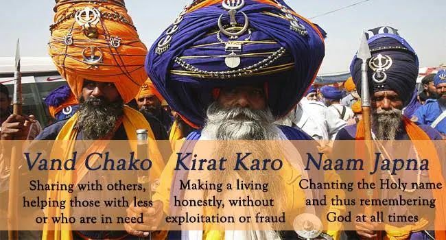 A group of men wearing turbans are standing next to each other