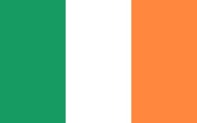 The flag of ireland is green , white , and orange.