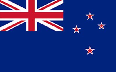The flag of new zealand has three red stars on a blue background.