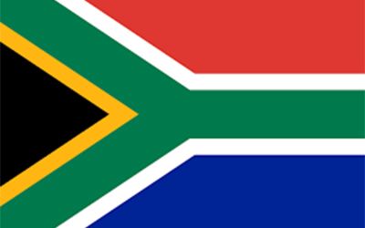 The flag of south africa is red , green , white and blue.