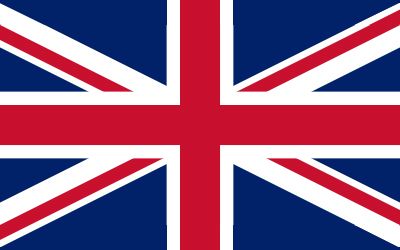 A close up of the british flag on a white background.