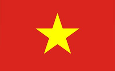 The flag of vietnam has a yellow star on a red background.